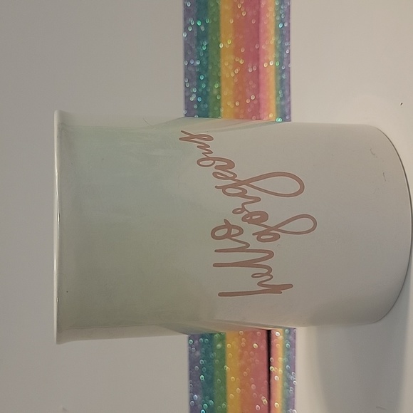 Glass "Hello Gorgeous" Make-up brush holder - Picture 3 of 7